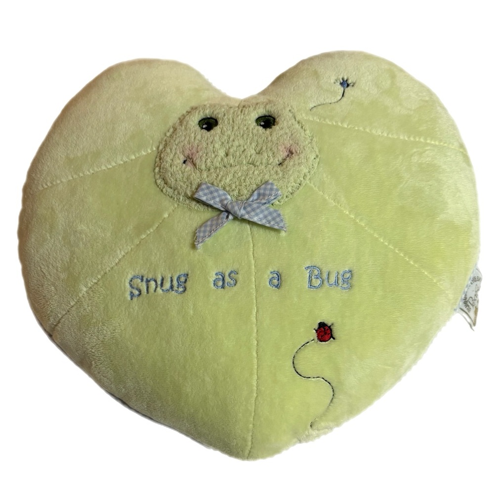 Baby Heart Pillow with Rattle by Bunnies by the Bay Green OS.
